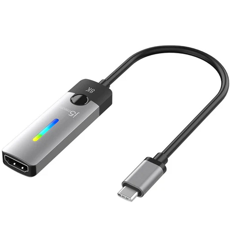 j5create محول USB-C إلى HDMI 2.1 8K، رمادي فلكي/أسود j5create محول USB-C إلى HDMI 2.1 8K، رمادي فلكي/أسود